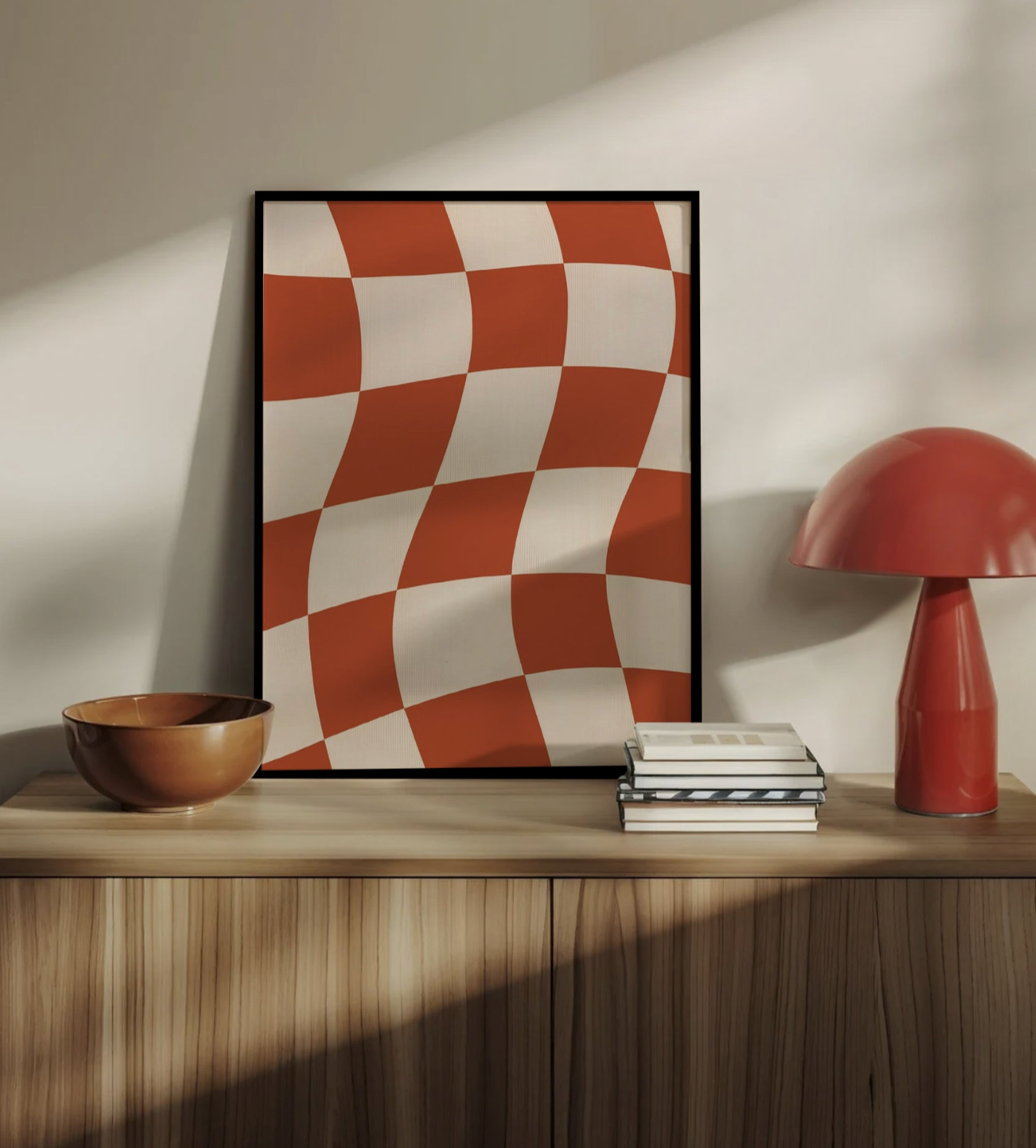 Checkered Orange Print