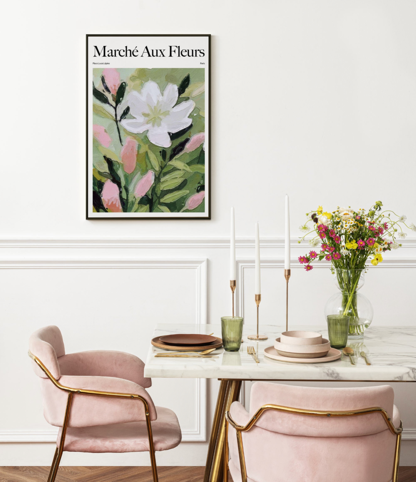 Marché Aux fleurs Print