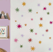 Multicolour Stars Fabric Wall Stickers